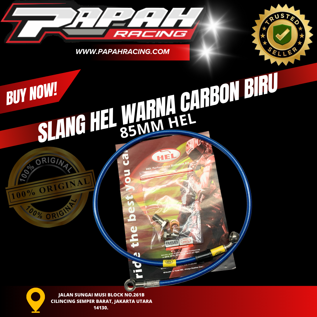 SELANG SLANG HEL WARNA CARBON BIRU 85MM HEL